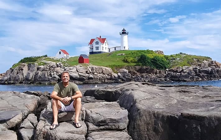 Visiting the Nubble Lighthouse in York, ME.